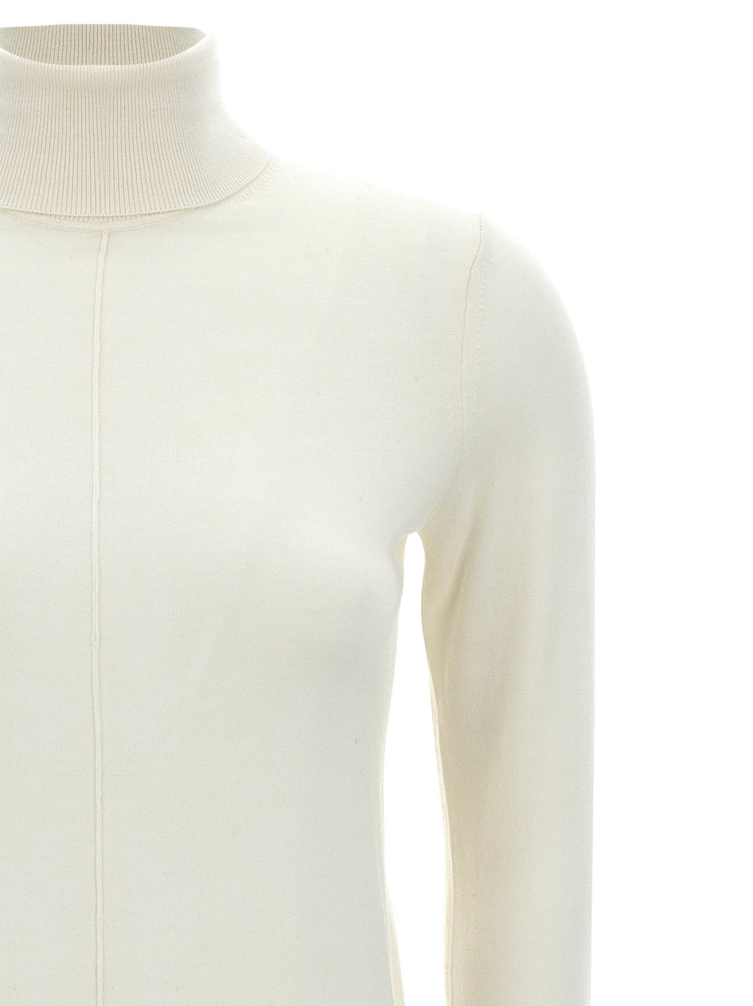 Logo Embroidery Turtleneck Sweater Sweater, Cardigans White