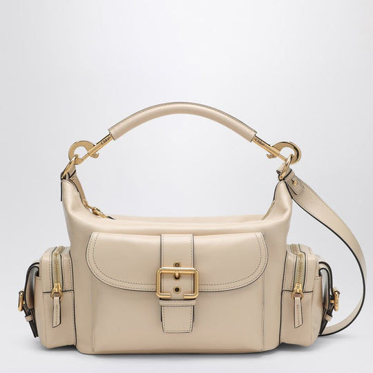Beige Leather Camera Bag