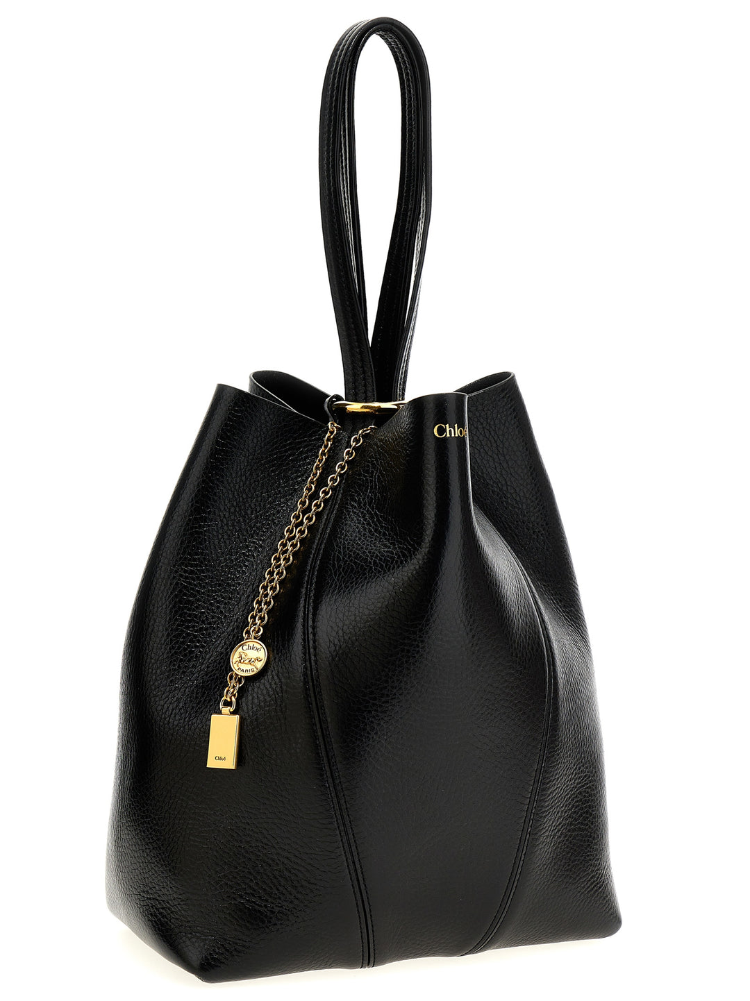 Chloé Spin Shoulder Bags Black