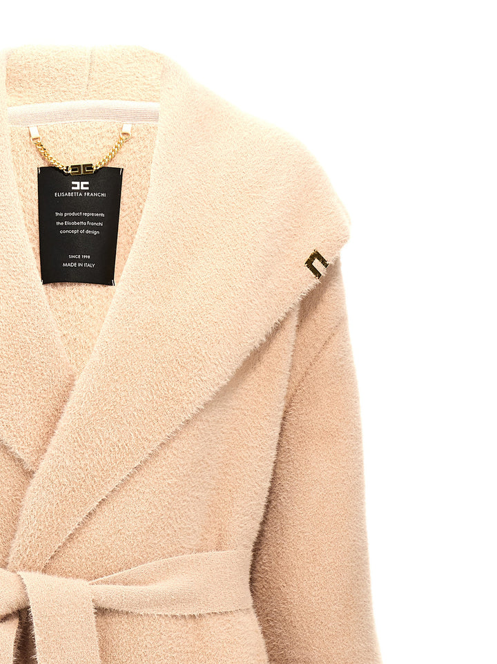 Fur-Effect Coat Coats, Trench Coats Pink