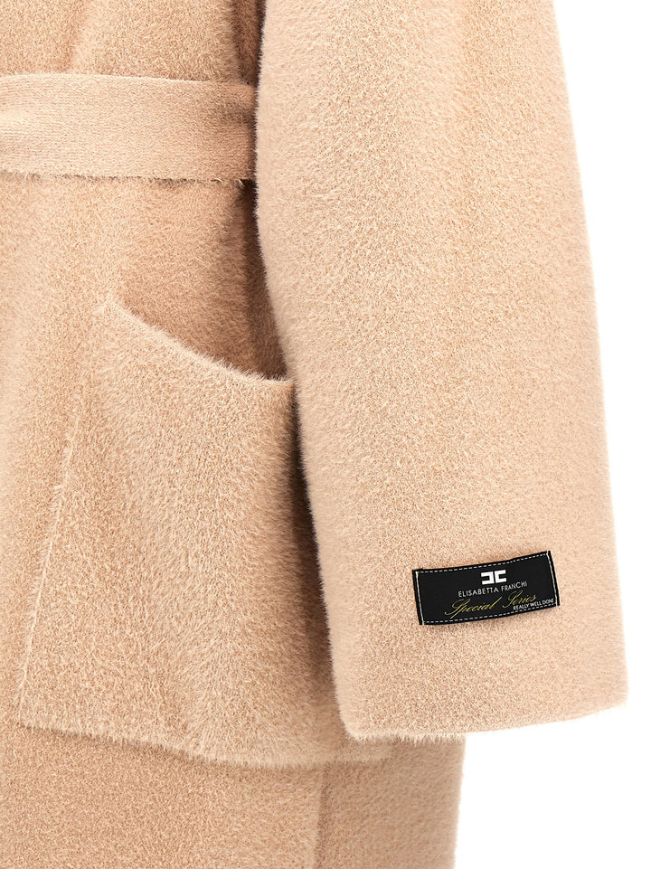 Fur-Effect Coat Coats, Trench Coats Pink