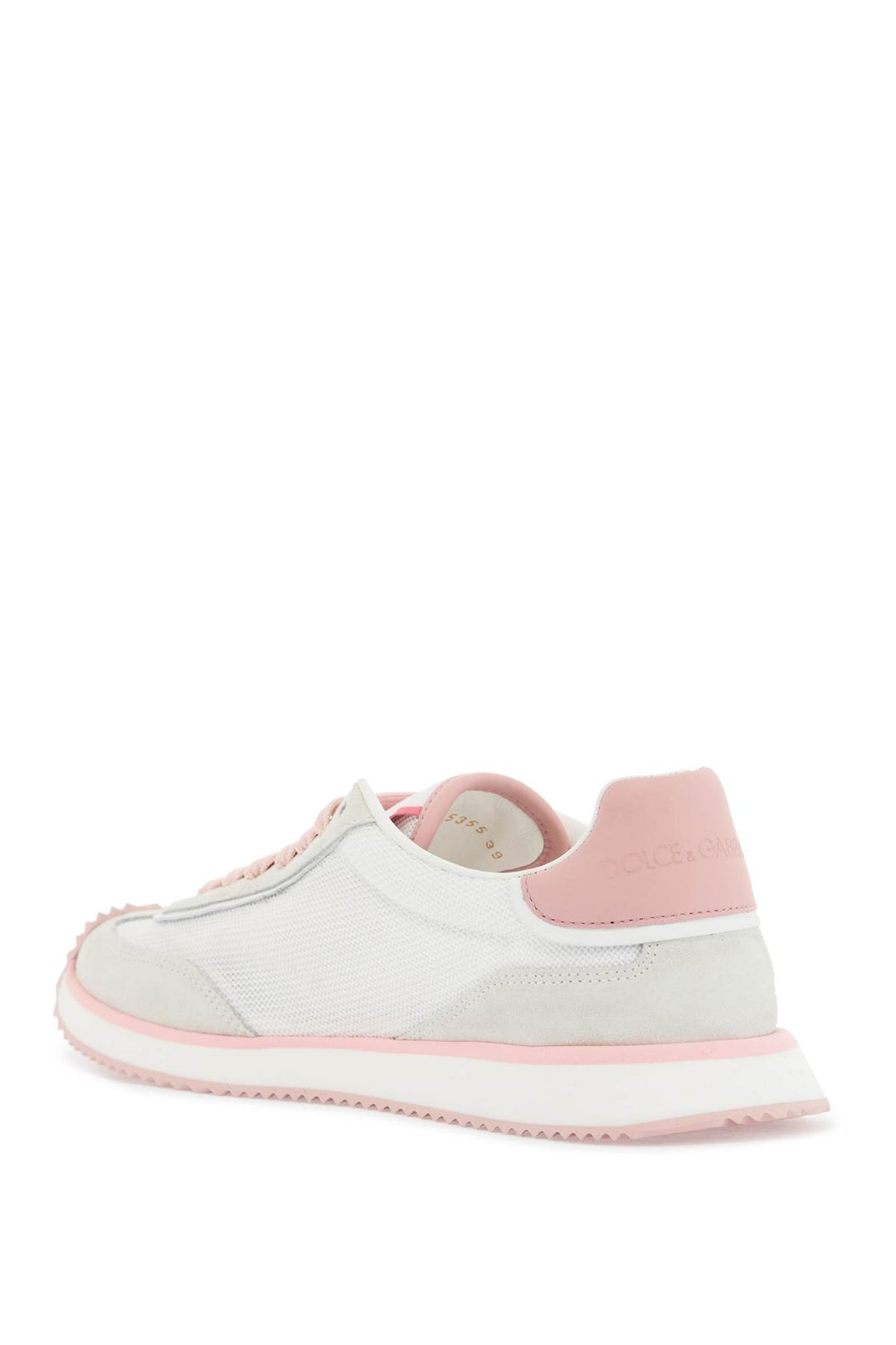 White And Pink Dg Logo Sneakers