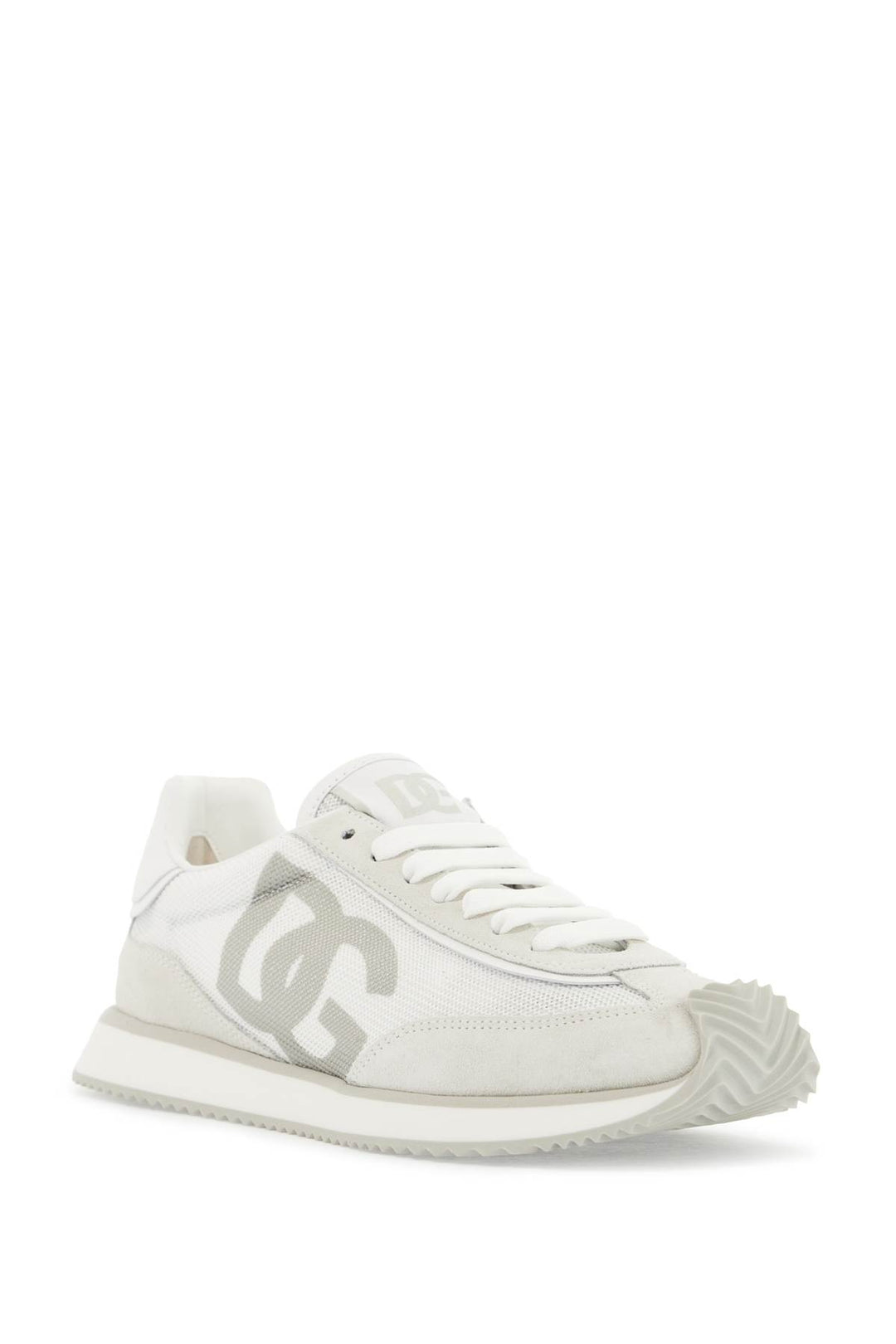 White Leather Low Top Sneakers With Dg Logo