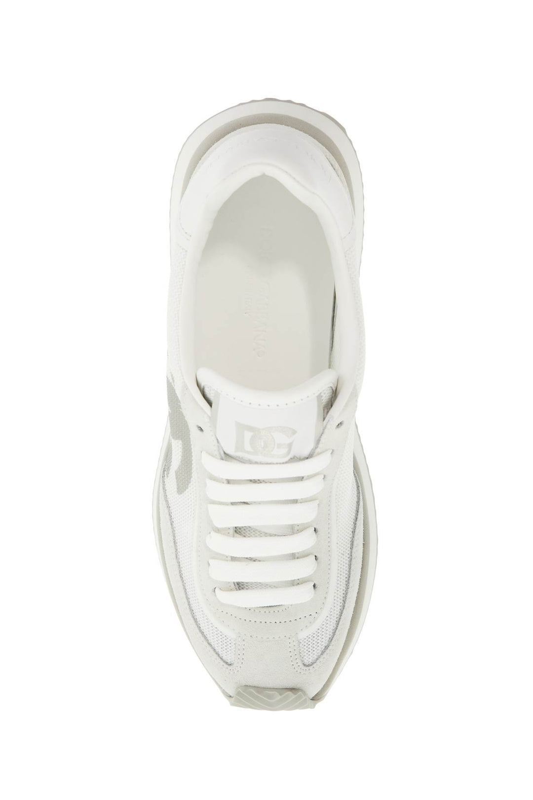 White Leather Low Top Sneakers With Dg Logo