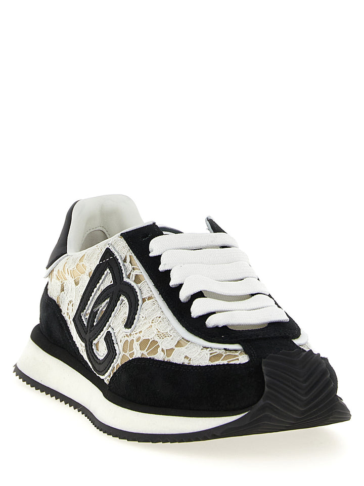 Dolce & Gabbana Dg Cushion Sneakers - White/Black | 215bd18c485798122563c5bf98364828cbb860f9