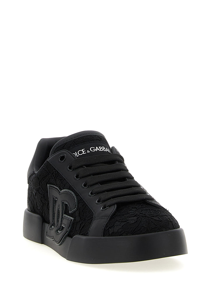 Dolce & Gabbana Portofino Light Strobel Sneakers - Black | 87e2c8c7cf17763e00d3058615f1e9ce6ca6793a
