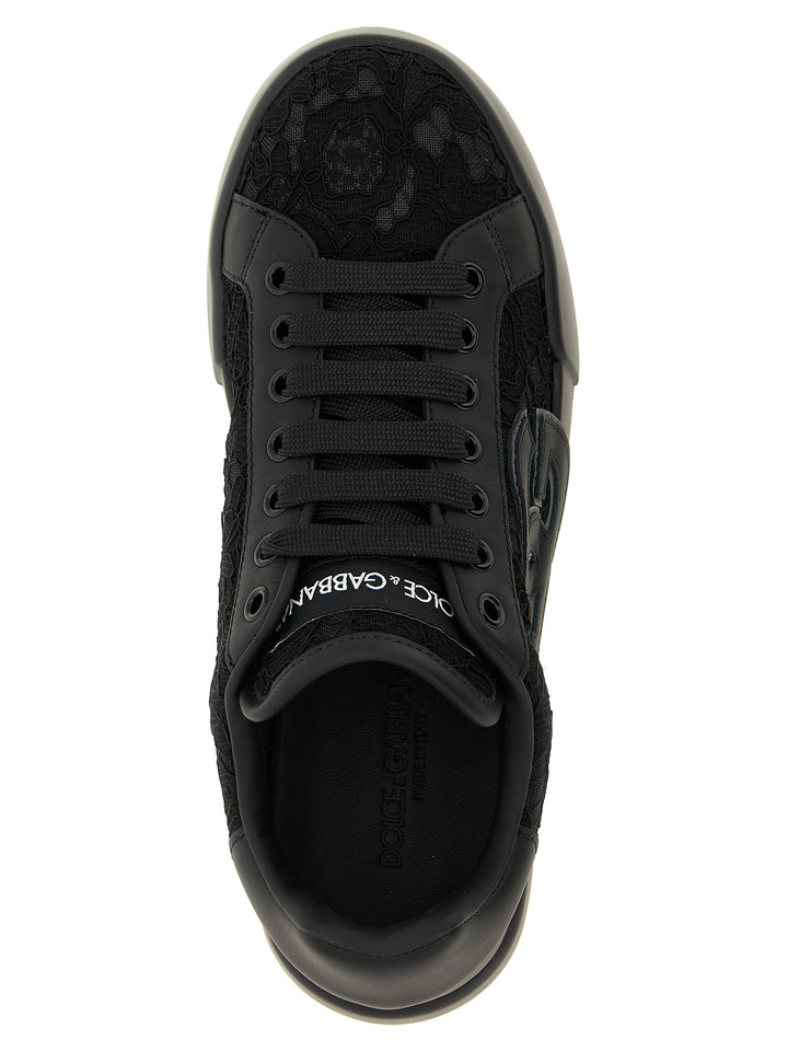 Dolce & Gabbana Portofino Light Strobel Sneakers - Black | 93e71921ece92bb16ba246c5a7e12e7600eeeae7