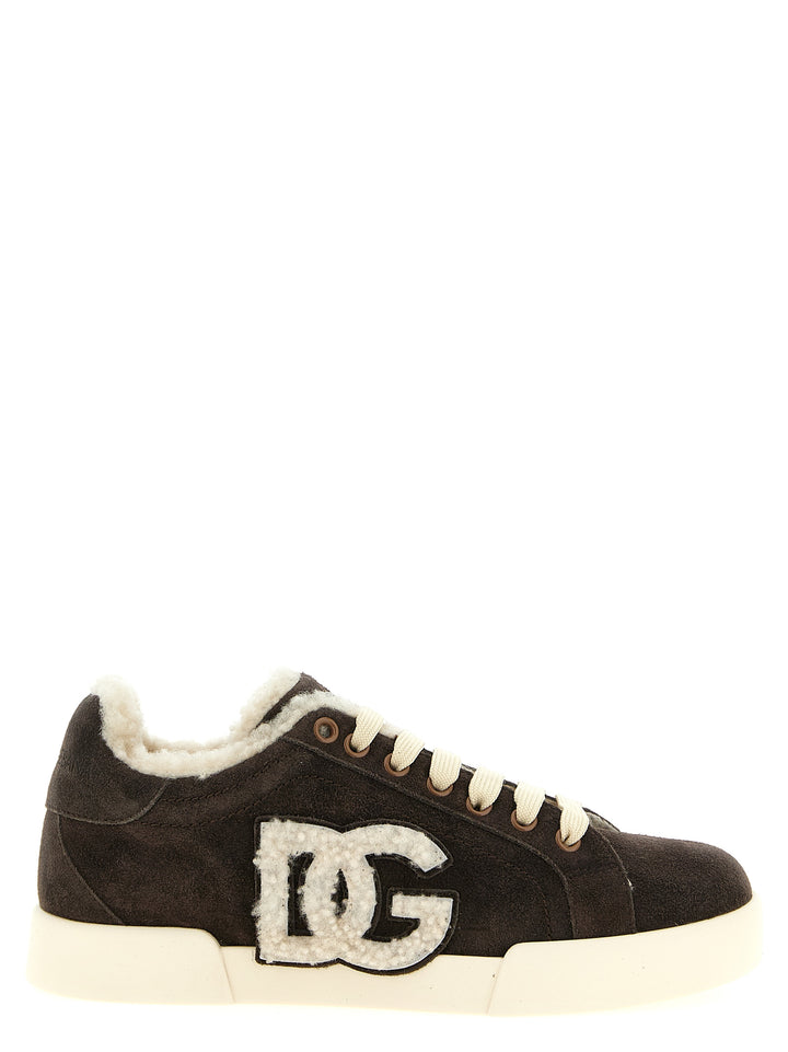 Dolce & Gabbana Shearling Low.Top Sneakers - Brown | 0cd256c645df1c226ea1bdab4ecc8ae46fde8636