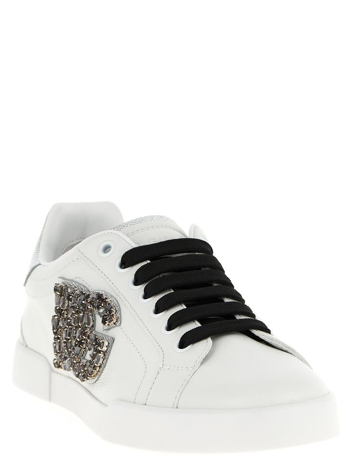 Dolce & Gabbana Portofino Sneakers - Silver | d44661adbba020edc510be8e42aea4ace6aeef75