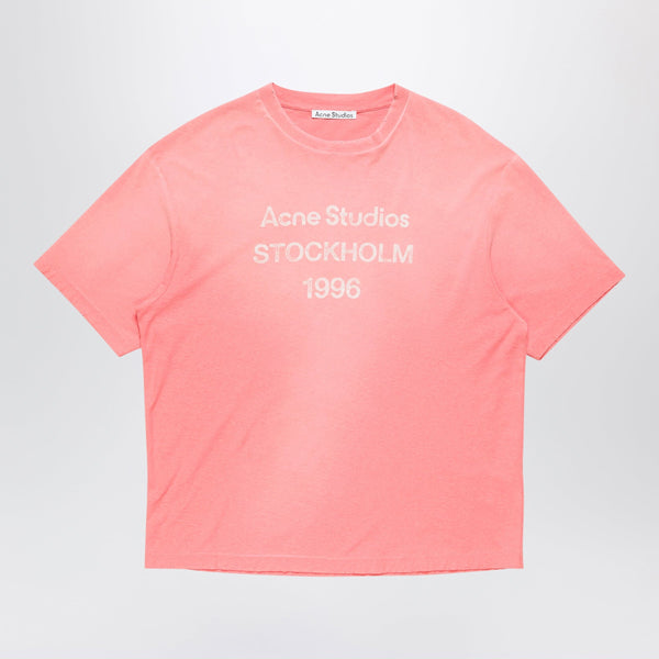 T-Shirt With Spray-Painted Logo Tango Pink