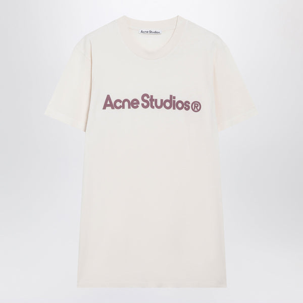Pale Pink Cotton T-Shirt With Logo
