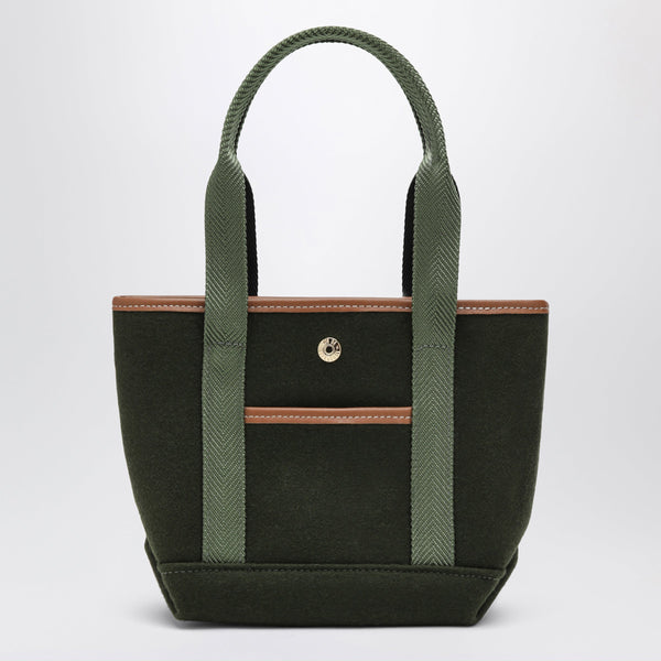 Club S Olive Green Flannel Tote Bag