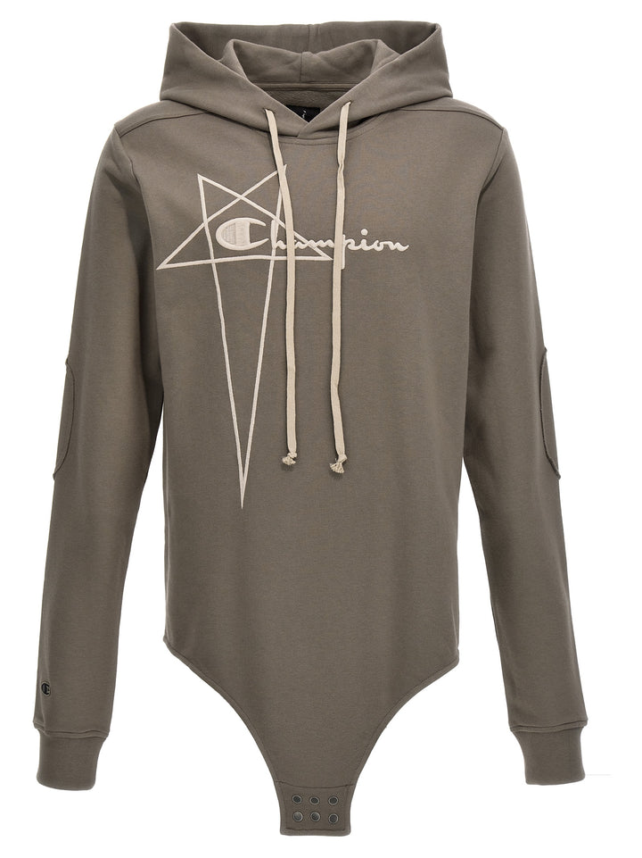 Rick Owens Champion X Rick Owens Hooded Bodysuit INTIMO - Gray | 41b0d3c32191b8c40253c7181906dadeb19e47d8