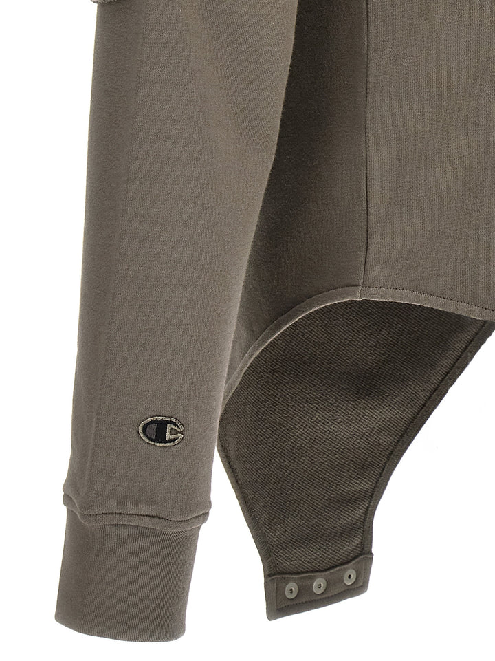 Rick Owens Champion X Rick Owens Hooded Bodysuit INTIMO - Gray | cc68b139920ba946fe668b9d3ea292d7131b6dc5