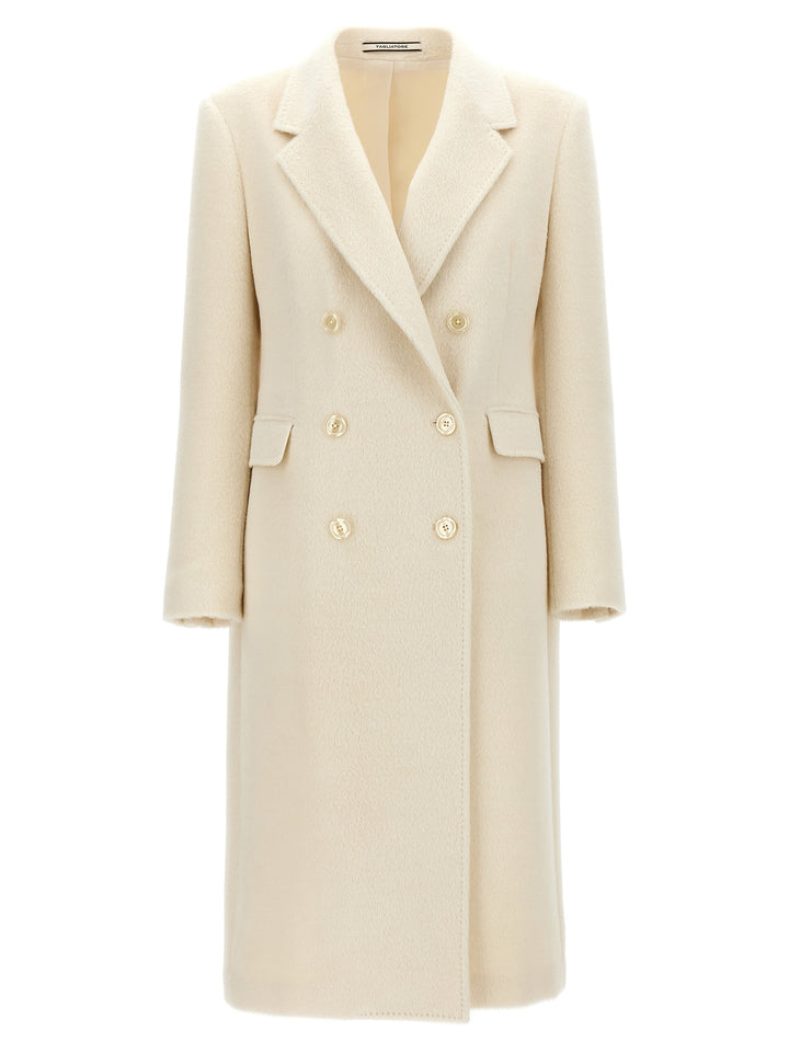 Alpaca Double-Breasted Coat Coats, Trench Coats White