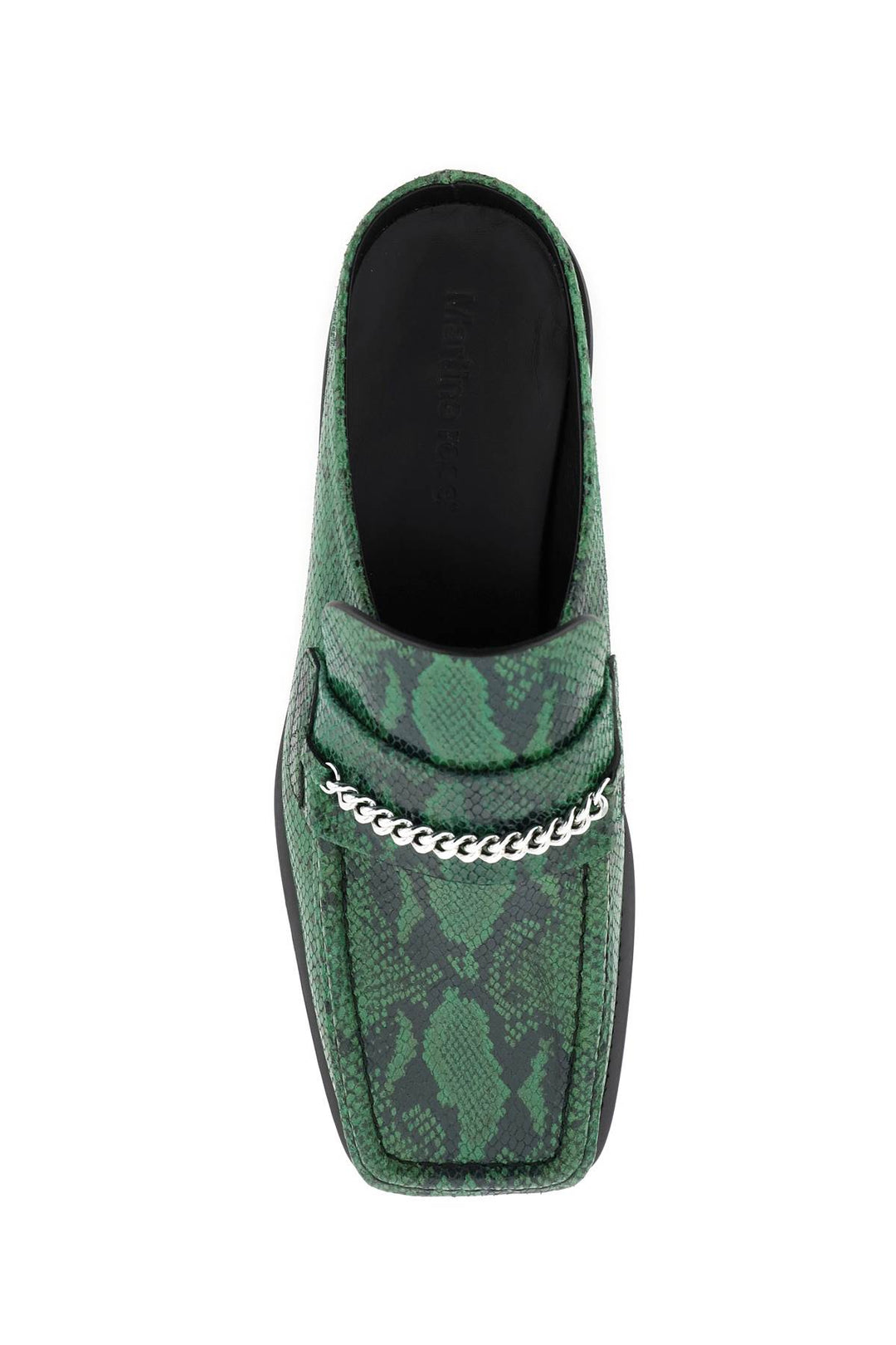 Piton Embossed Leather Loafers Mules