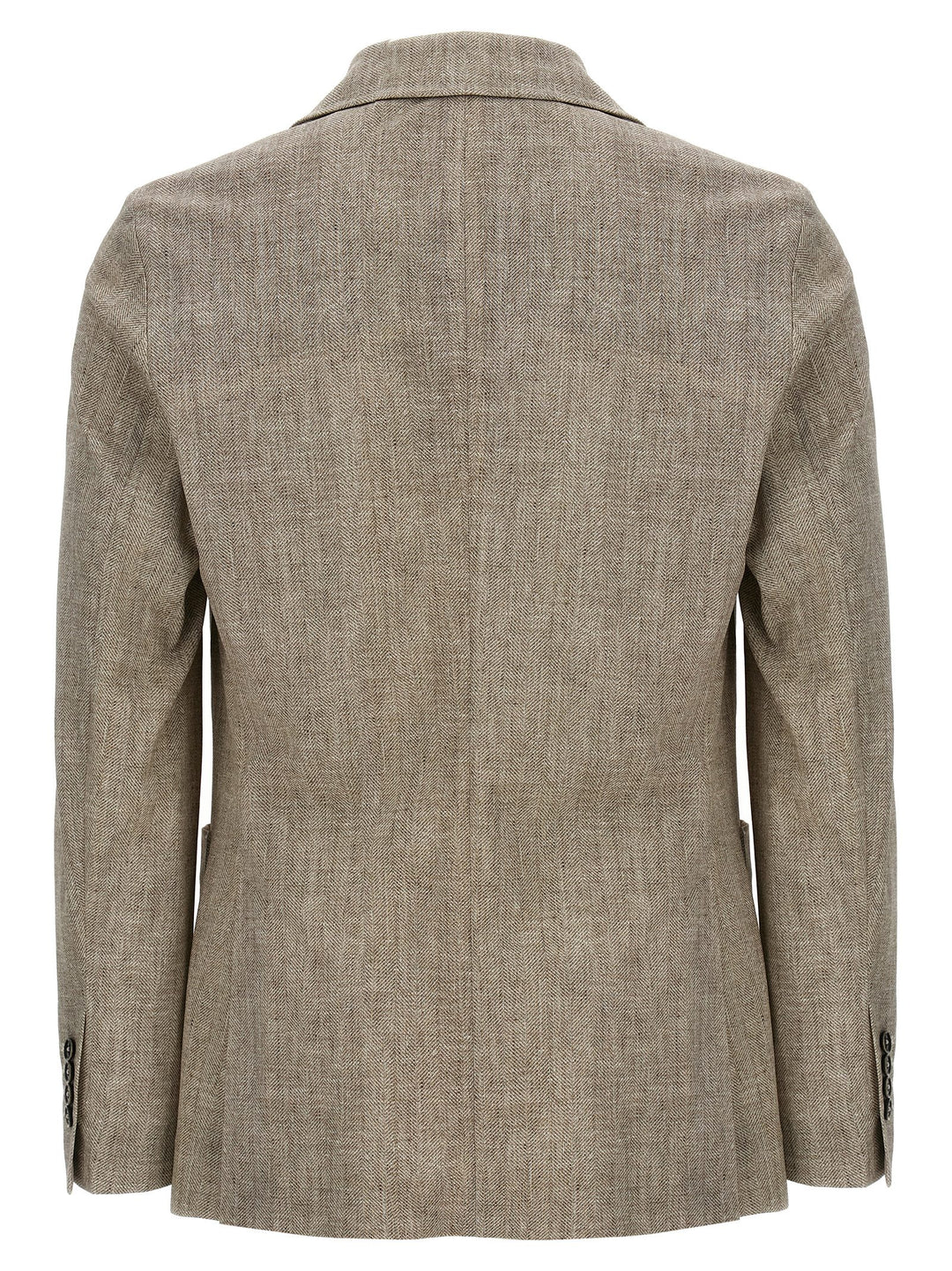 Scottish Thread Double-Breasted Blazer Beige