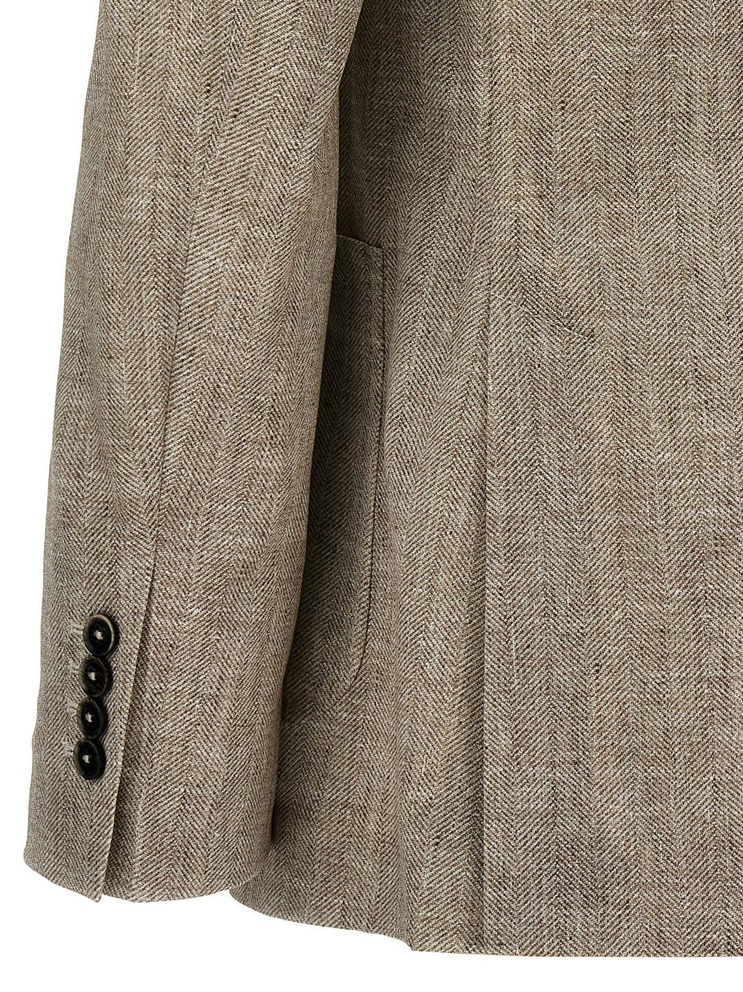 Scottish Thread Double-Breasted Blazer Beige