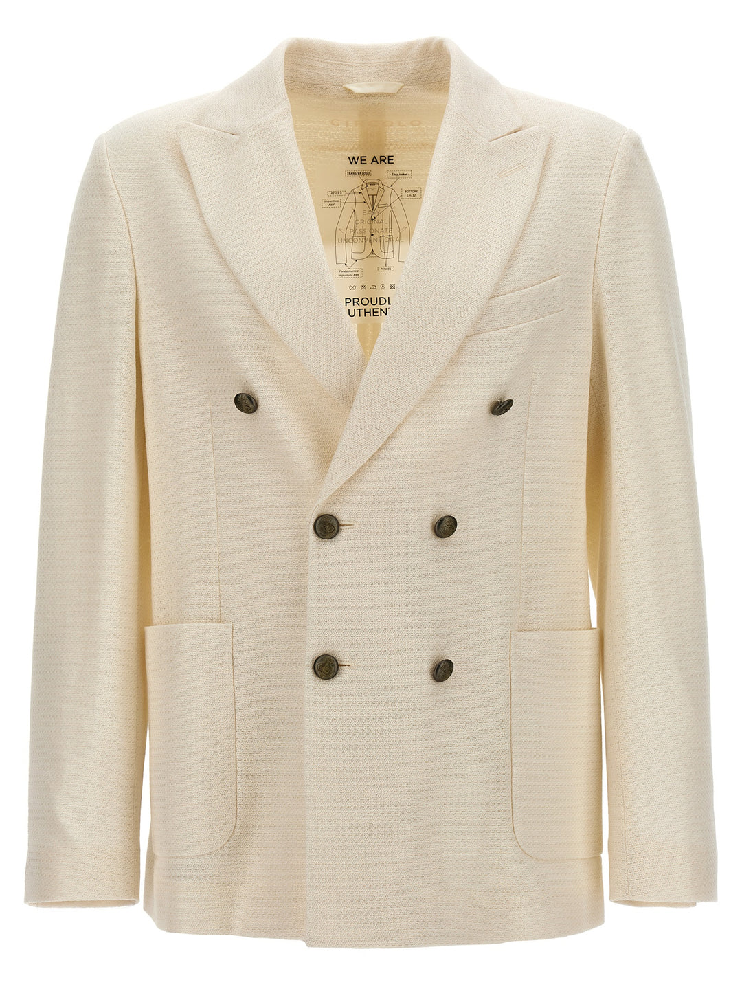 Double-Breasted Blazer White