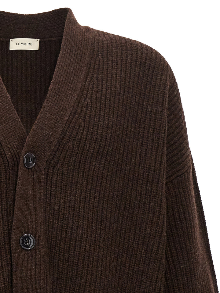 Felted Cardi Coat Sweater, Cardigans Brown