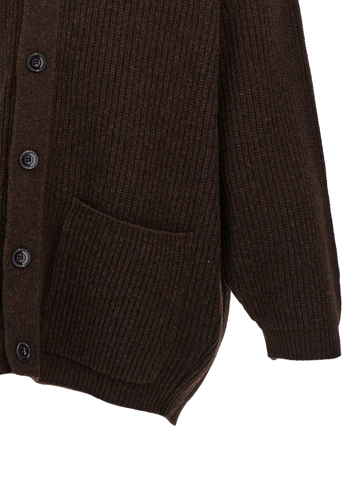 Felted Cardi Coat Sweater, Cardigans Brown