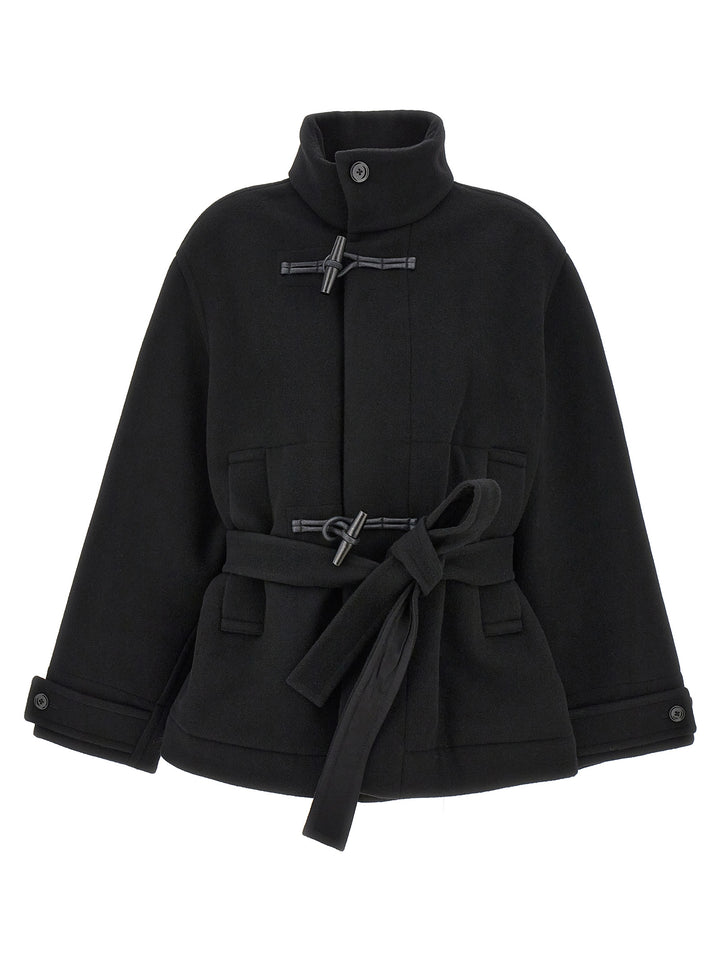 Short Bathrobe Duffle Coats, Trench Coats Black