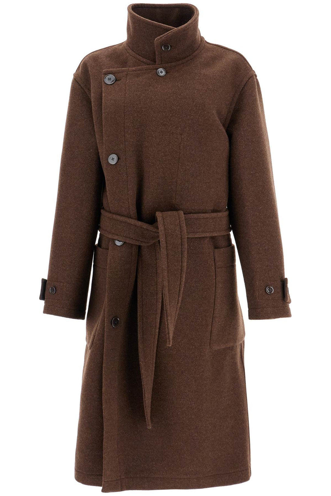 Wrap Coat With Contrast Stitch