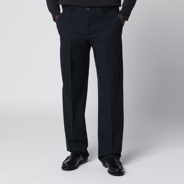 Blue Wool-Blend Trousers