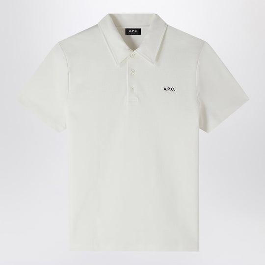 White Short-Sleeved Polo Shirt With Logo Embroidery