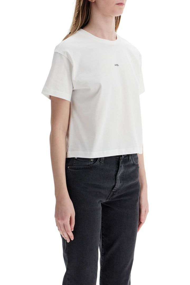 Women's Organic Cotton White Boxy Cropped T Shirt With Micro Embroidered Logo Gots