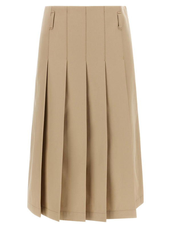 Pleated Skirt Skirts Beige