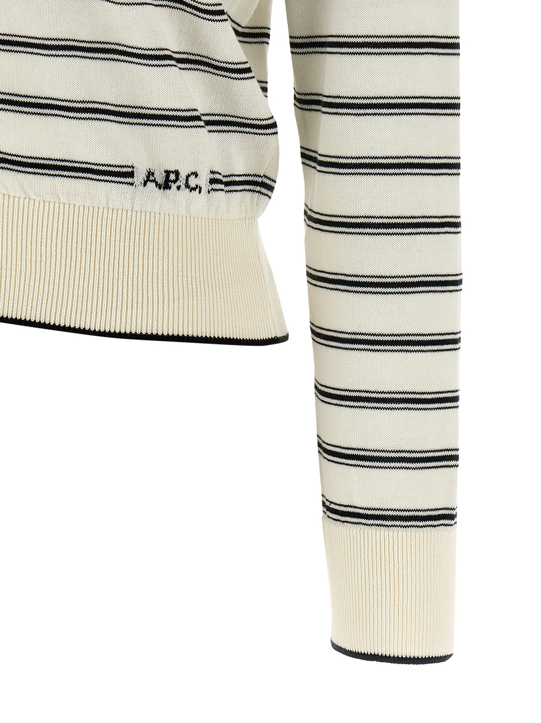A.P.C. Striped Cardigan Sweaters and Cardigans - White/Black | 888dee32a29bff45014709aaef7ab69e63b746ee