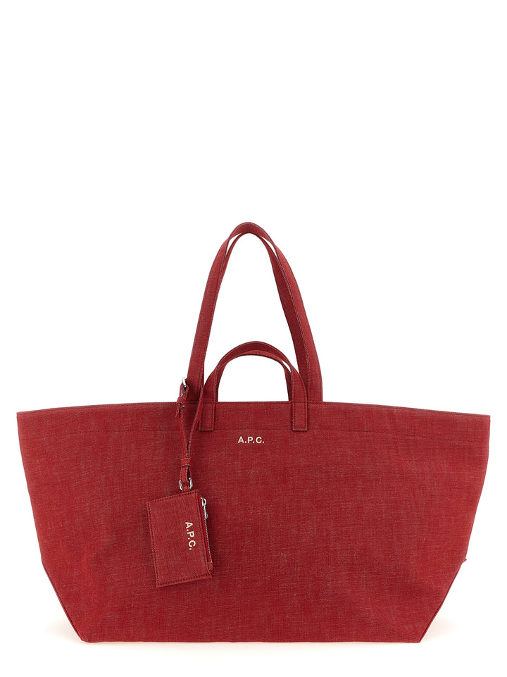 A.P.C. Le Drummer Toile Tote Bag - Red | bbab2ec7a1c5be0e788dd34342ec49d912b27de1