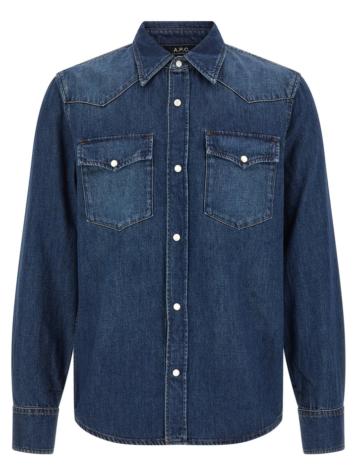 A.P.C. Western Shirt and Blouse - Blue | 4b86602eb92c63a9bf00819c94374f7553594b46