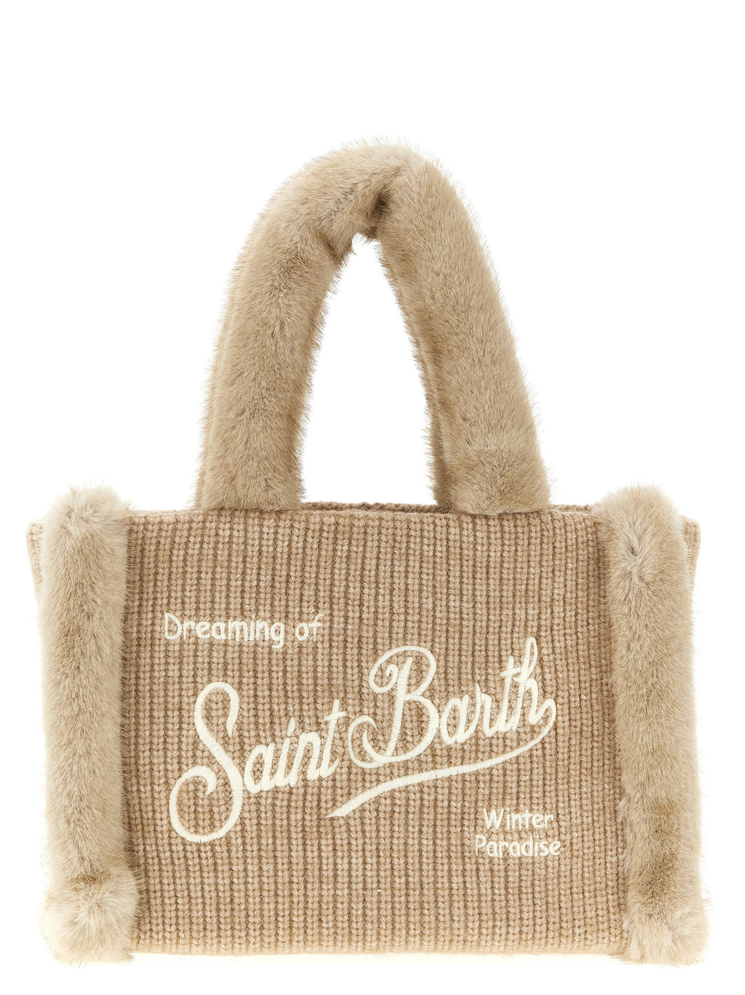 Mc2 Saint Barth Colette Shearling Rib Hand Bags - Beige | ba14d6090b095a6c3930ebbd9933d0a2f1645252