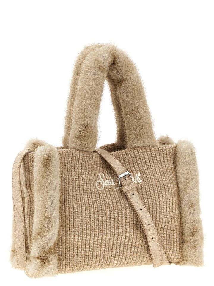 Mc2 Saint Barth Colette Shearling Rib Hand Bags - Beige | 20469fb2dc46c6cda3a82ab35e1a4894df826aac