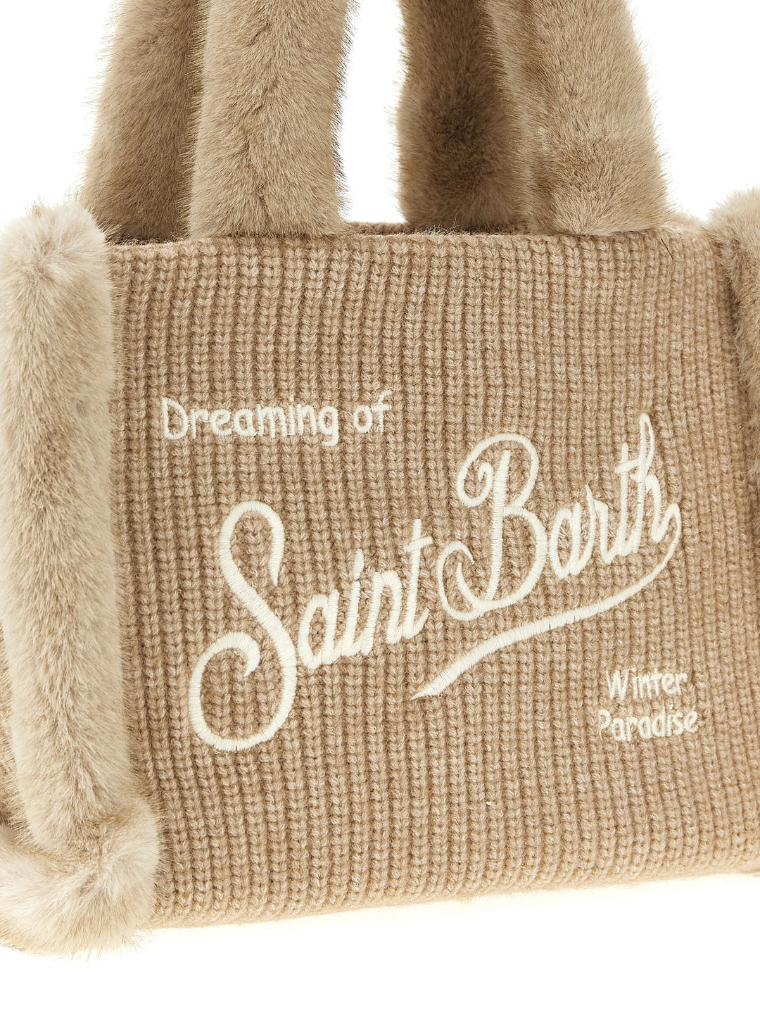 Mc2 Saint Barth Colette Shearling Rib Hand Bags - Beige | 9c430985c6d0ba6f90a52801c4350bcfa38fa2b4