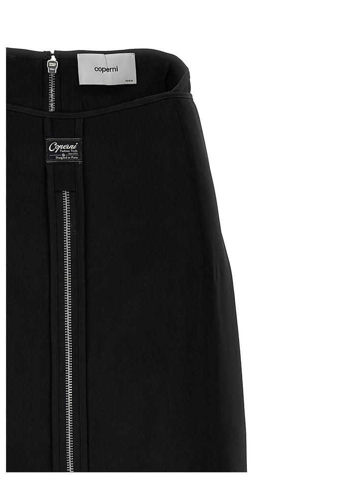 Long Zip Skirts Black