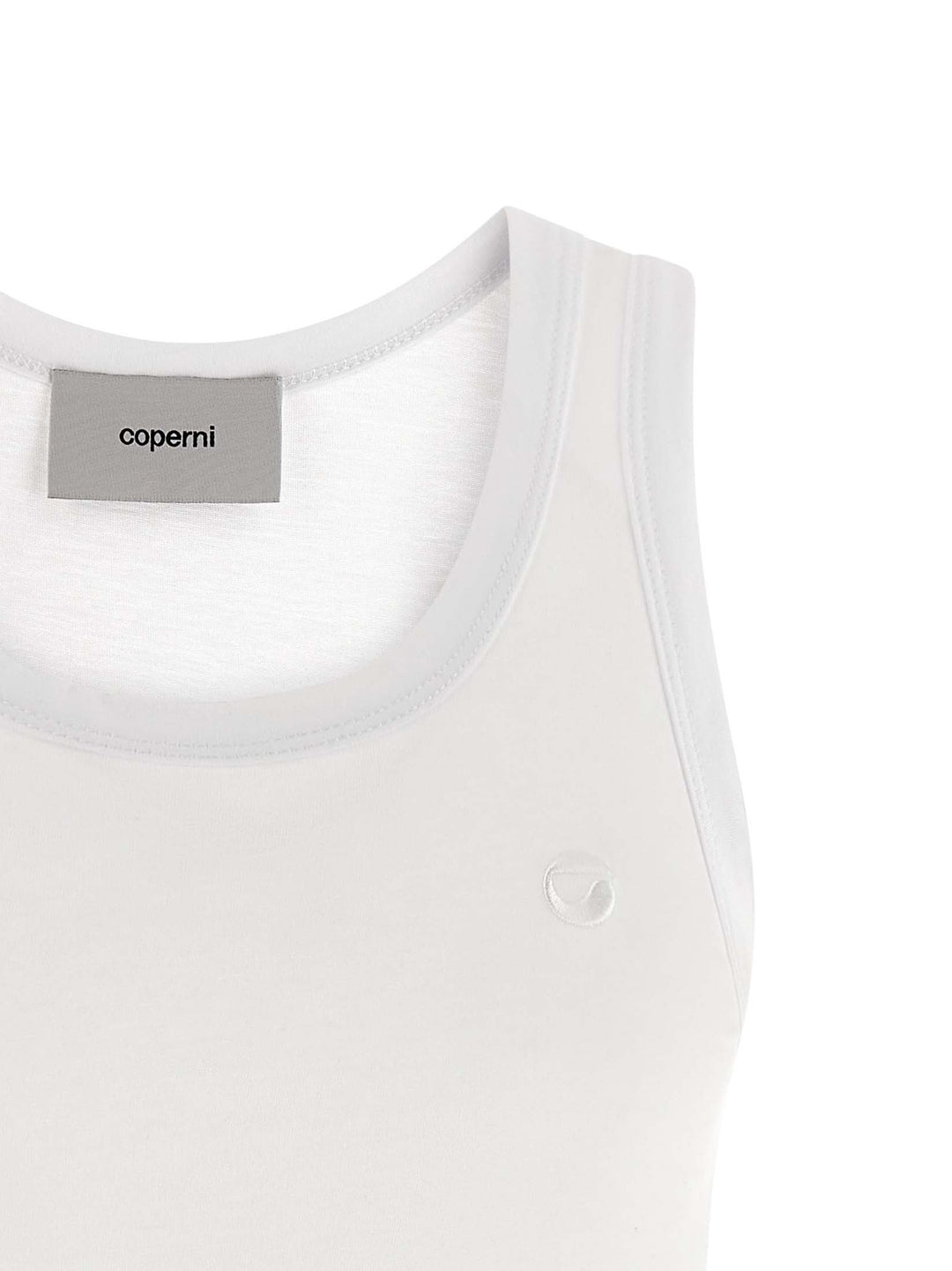 Coperni Logo Embroidery Tank Top Tops - White | 7f822a73cd99bf40107c8fada756398db4862e4a