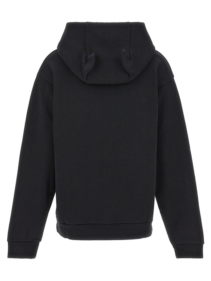 Logo Print Hoodie Sweatshirt Black