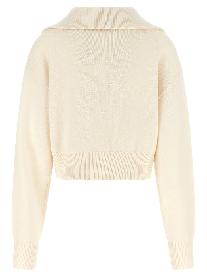 Coperni Half-Zip Sweater Sweaters and Cardigans - White | bae67d16588f65db3327157ad631116fa9dda54b