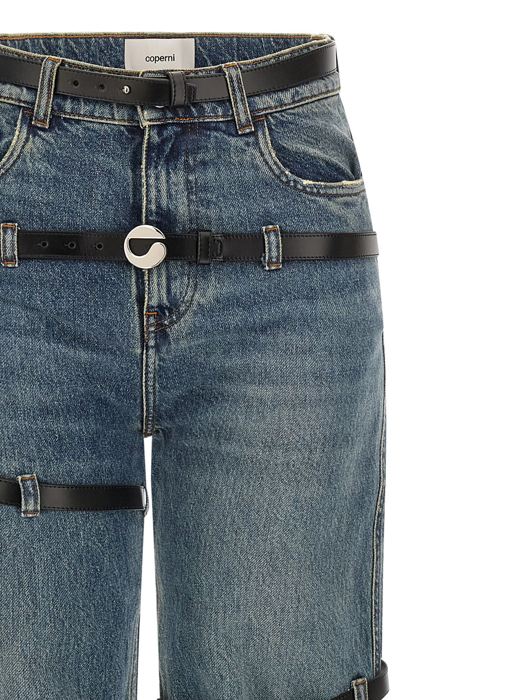Coperni Multi Belt Jeans - Blue | 4e73fa40168e3520366f656586fa60960b3c4864