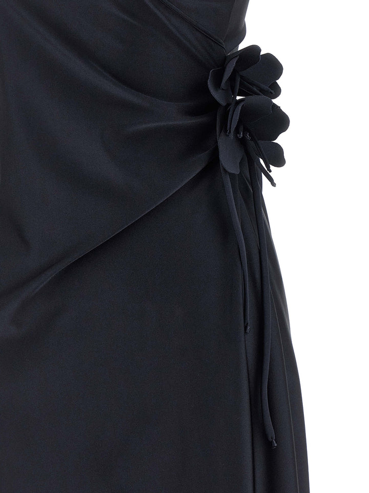 Coperni Asymmetric Mini Flower Dresses - Black | 8c607f50f2d1751776c3197e5f08dbe3d1eb5442