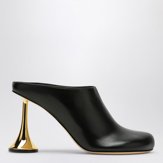 Orchestra Closed Mule Heel In Black Leather