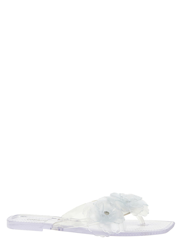 Coperni Silicone Flower Flat Sandals - Transparent | b1cbe5c220a62a5d71b48110eeabb90ea39c5139