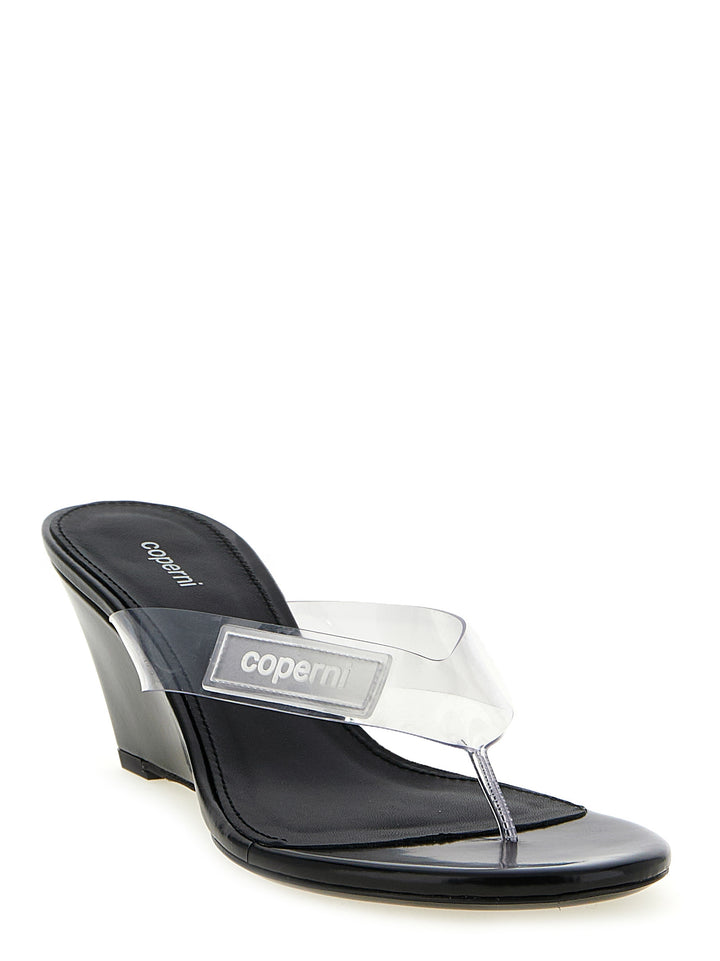 Coperni Logo Patch Sandals Wedges - Transparent | 02e893dc61255139c0a7ff86077ee5262e4f69ea