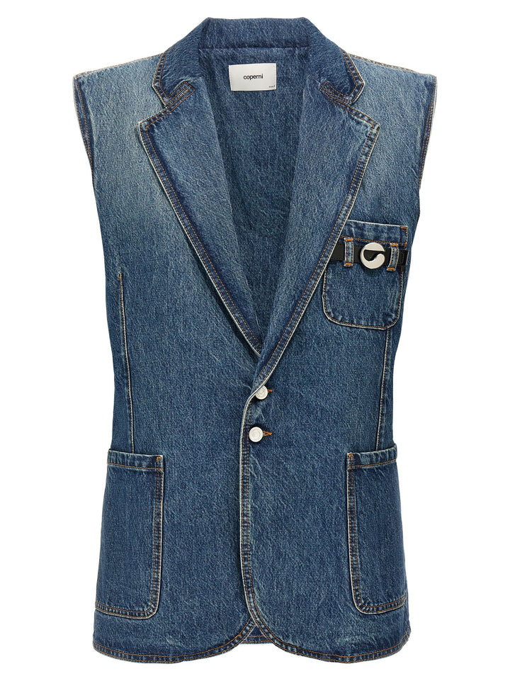 Coperni Strap Vest Gilet - Blue | 59e62a2f177dbf99b4b22ba8ab8f402ae2c36d9a