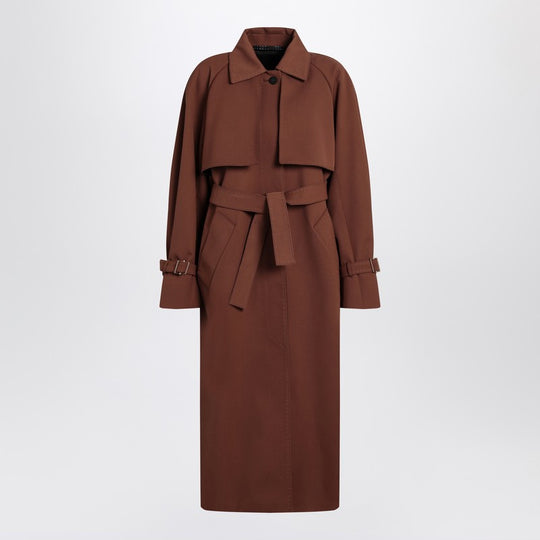 Brown Rainproof Gabardine Trench Coat