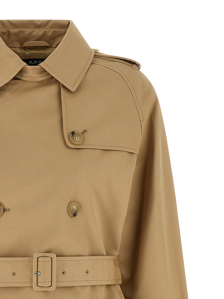 A.P.C. Greta Coats and Trench Coats - Beige | 38d97566b06a11e0ce1d5e610d81aa988eaf4dff