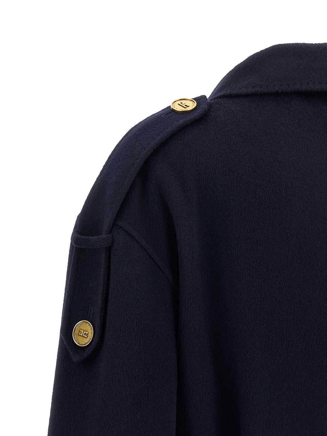 Elisabetta Franchi Double-Breasted Belted Coat Coats and Trench Coats - Blue | 3ae9452c68a7f2b7fa76b2242235599f41ebe161